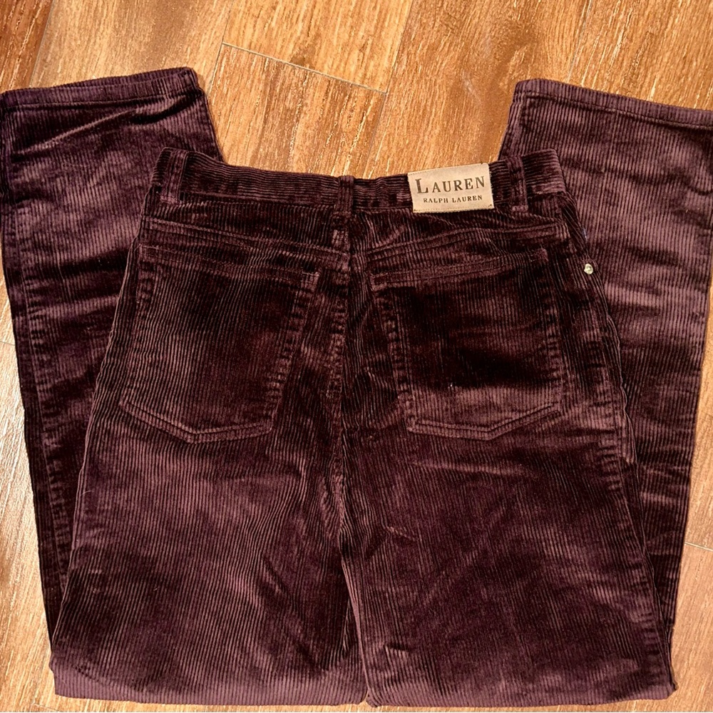 Ralph Lauren Rich Burgundy Corduroy Trousers - Picture 4 of 6